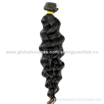 Grade 7A Unprocessed Malaysian Human Hair Extension, Loose Deep Wave, Natural Color